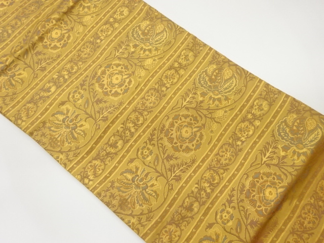 JAPANESE NAGOYA OBI / WOVEN FLOWER ARABESQUE